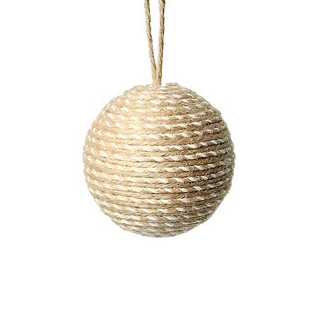 Bola de Natal Decorada - Natural - 7cm - 3 unidades - Rizzo