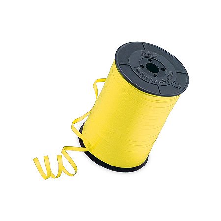 Fitilho Profissional 3/16 pol. Em Rolos de 450m - Amarelo - 01 Unidade - Qualatex - Rizzo Balões