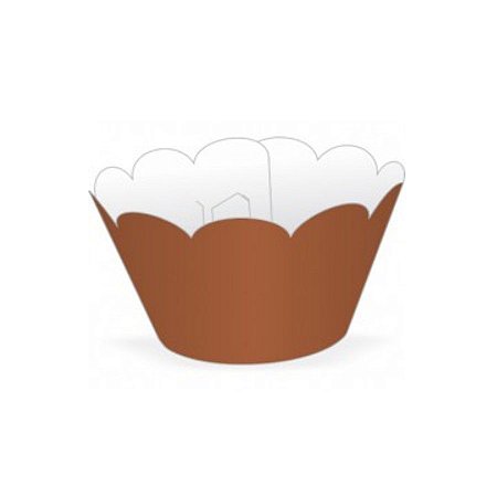 Wrapper Cupcake Tradicional - Marrom - 5cm x 22cm - 12 unidades - Nc Toys