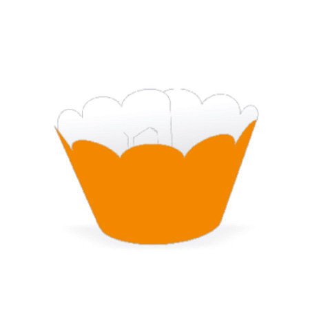 Wrapper Cupcake Tradicional - Laranja - 5cm x 22cm - 12 unidades - Nc Toys