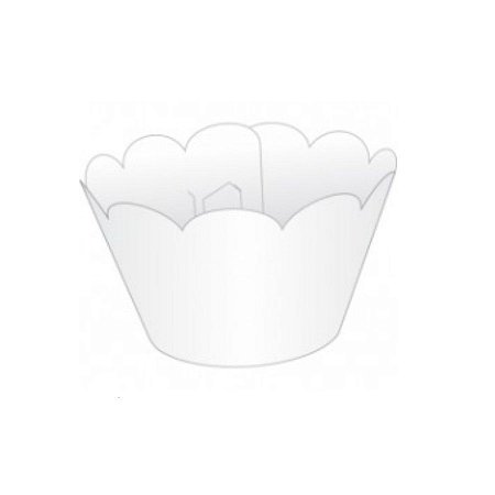 Wrapper Cupcake Tradicional - Branco - 5cm x 22cm - 12 unidades - Nc Toys