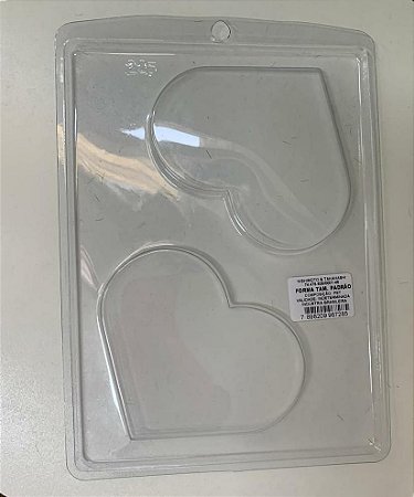 Forma de Acetato coração plano com 2 cav  Mod.225  Crystal  Confeitaria