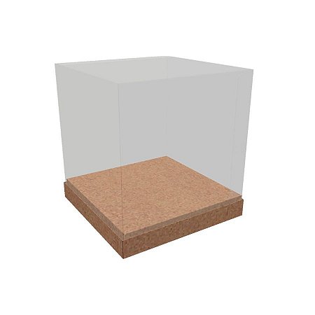 Caixa com Tampa Transparente para bolo P - Kraft - Cód.2705 - 20x18,5cm - 1 unidade - Ideia Embalagens  - Rizzo