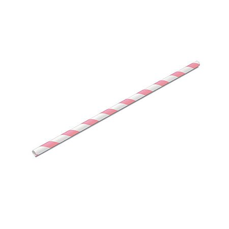 Canudo Biodegradável Listrado Branco e Rosa Bebe - 20 unidades - Rizzo