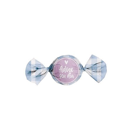 Papel Trufa 14,5x15,5cm - Adoce seu dia - Azul Xadrez  - 100 unidades - Cromus