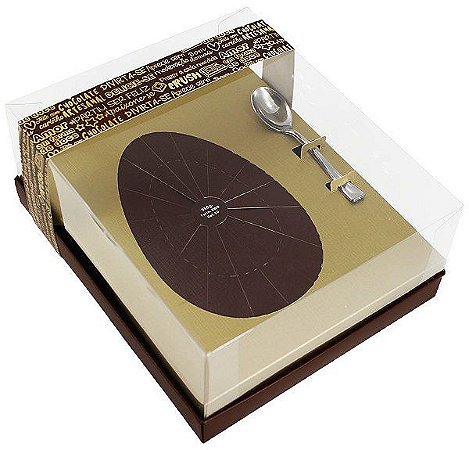Caixa Ovo de Colher de 350g - Classic Ouro Marrom Cód 1414 - 05 unidades - Ideia Embalagens - Rizzo Embalagens