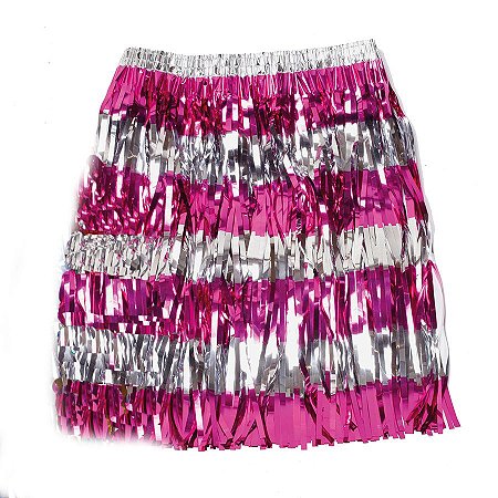 Fantasia Carnaval - Saia Havaiana - Prata & Pink - 01 UN - Cromus -