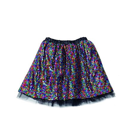 Saia Tule Paete Preto Adulto Tam Único - 01 Unidade - Cromus -