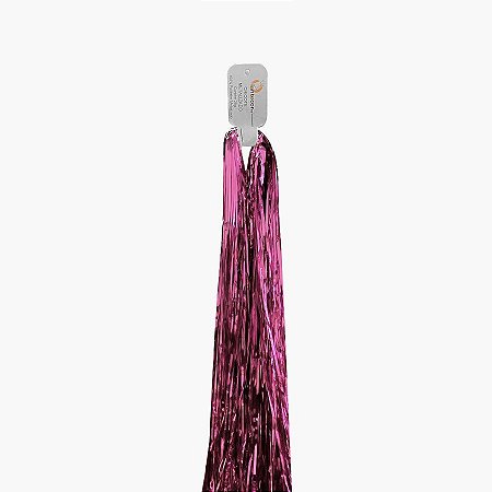 Chicote Metalizado Franja Carnaval 75cm - Rosa - 01 Unidade - Lantecor - Rizzo