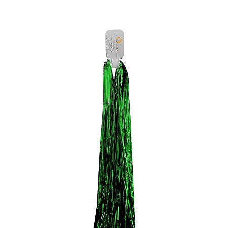 Chicote Metalizado Franja Carnaval 75cm - Verde Bandeira - 01 Unidade - Lantecor - Rizzo