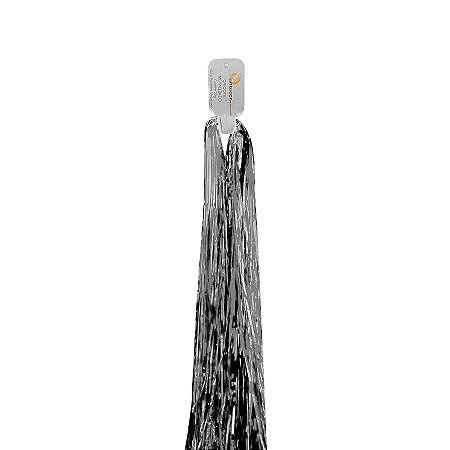 Chicote Metalizado Franja Carnaval 75cm - Prata - 01 Unidade - Lantecor - Rizzo