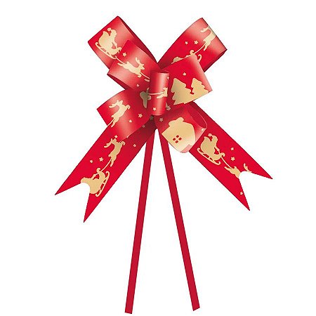 Laço Pronto Vermelho Treno Noel  - 10 unidades - Cromus - Rizzo