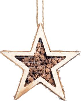 Estrelas de Pinhas Decorativa Marrom - Tamanho P - Cromus Natal - 1 unidade - Rizzo