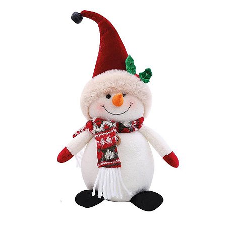 Boneco De Neve Com Gorro e Cachecol - Colorido - 20,5 cm - 1 unidade - Cromus - Rizzo