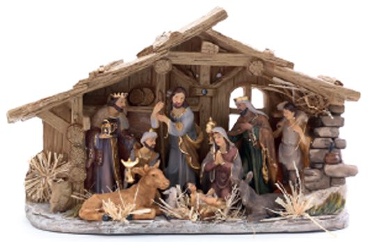 Presépio em Resina Colorido - 27 Centímetros - Cromus Natal - 1 unidade - Rizzo