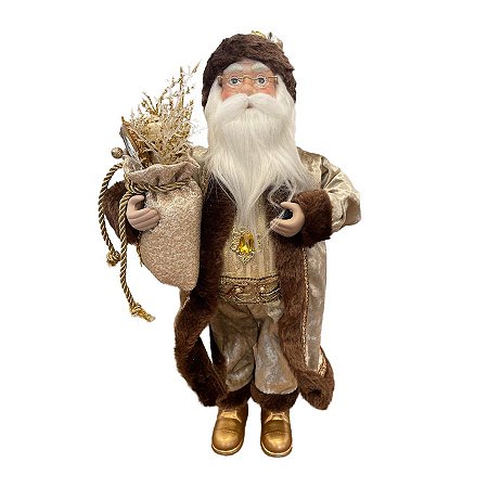 Papai Noel decorativo em pé - Marrom - 46 - 1 unidade - Rizzo