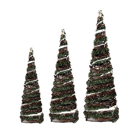 Kit Árvore de Natal Rústica - 60/50/40cm  - 1 unidade - Rizzo
