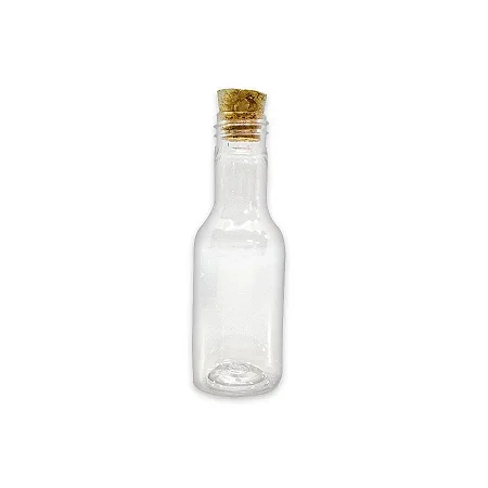 Garrafinha de Plástico 50ml com Tampa Rolha - 10 unidades -