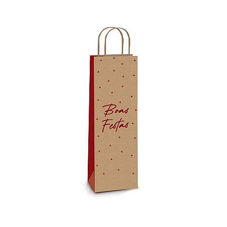 Sacola de Papel Garrafa 35x13x8cm - Lines  - 10 unidades - Cromus - Rizzo