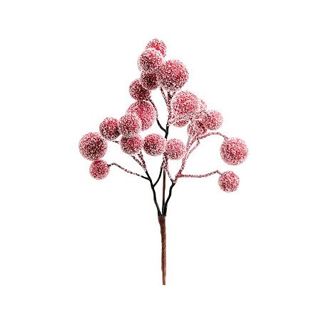 Pick de Natal - Frutas Nevada Vermelha - 23cm - 1 unidade - Cromus - Rizzo