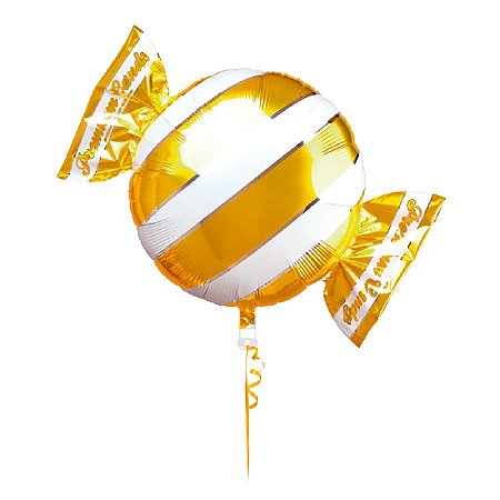 Balão de Festa Metalizado 18" 45cm - Candy Dourado - 1 unidade - Cromus - Rizzo