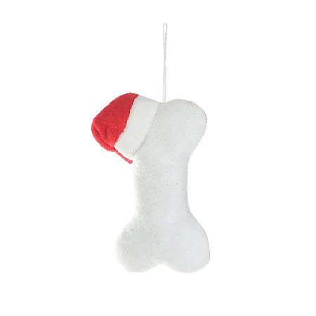 Enfeite para Pendurar de Natal - Osso com Gorro Pet - 12cm - 1 unidade - Cromus - Rizzo