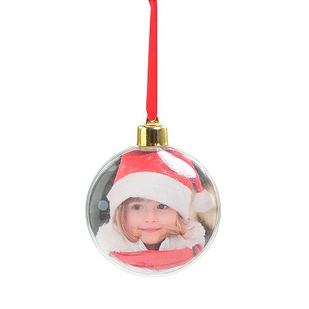 Bola de Natal Transparente - Foto - 9cm - 1 unidade - Cromus - Rizzo