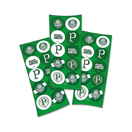 Adesivo Redondo - Palmeiras - 30 unidades - Festcolor - Rizzo