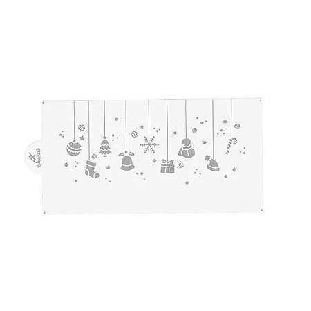 Stencil Pendentes de Natal - 34cm - 1 unidade - BlueStar - Rizzo