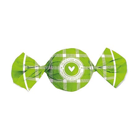 Papel Trufa 14,5x15,5cm - Feito com Amor Verde - 100 unidades - Cromus