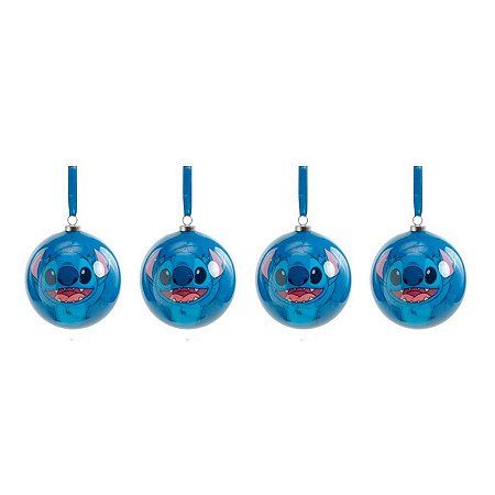 Bola de Natal Decorada - Stitch - 8cm - 4 unidades - Cromus - Rizzo