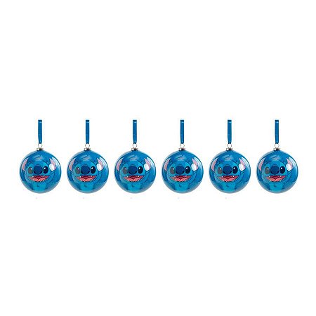 Bola de Natal Decorada - Stitch - 6cm - 6 unidades - Cromus - Rizzo
