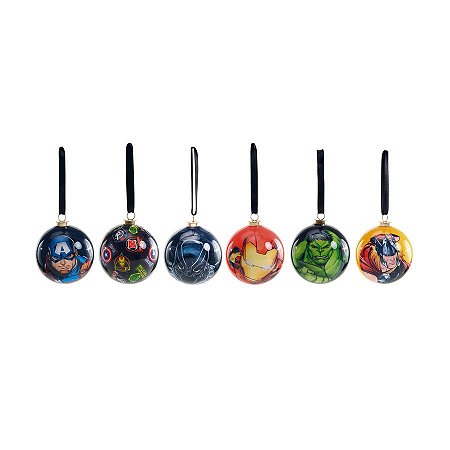 Bola de Natal Decorada - Avengers - 6cm - 6 unidades - Cromus - Rizzo