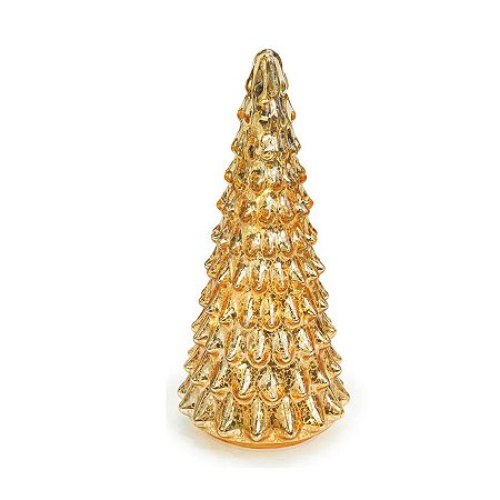 Árvore de Natal Dourada Craquelada com LED - 30cm - 1 unidade - Cromus - Rizzo