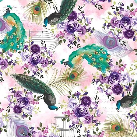 Saco para Presente Decorado - Jardim Real - Cromus - Rizzo