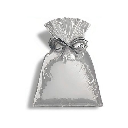 Saco para Presente Metalizado - Prata - Cromus - Rizzo