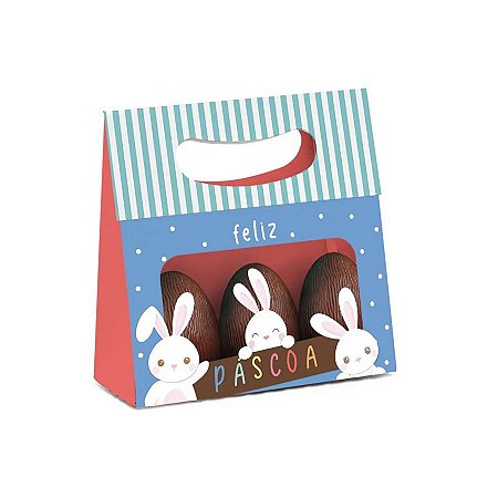 Mini Caixa Plus com Visor Coelho Luke 13x5,5x13cm - 10 unidades - Cromus - Rizzo