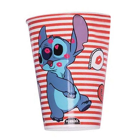 Copo de Plástico Stitch - Vermelho - 280 ml - 1 unidade - Plasútil - Rizzo