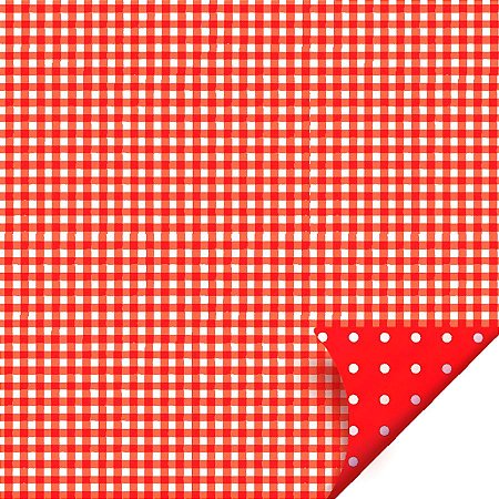 Folha para Ovos de Páscoa Double Face Xadrez Vermelho 69x89cm  - 25 unidades - Cromus - Rizzo