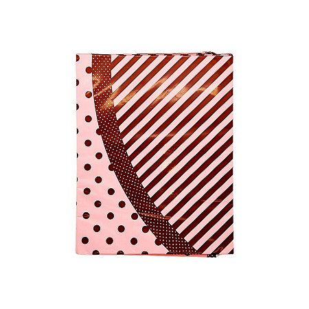 Saco Express 49x49cm para Ovos de 750g a 1kg - Rosa/Marrom Poa - 5 unidades - Cromus - Rizzo
