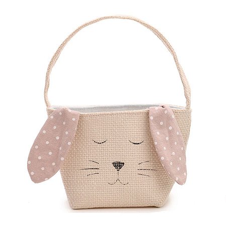 Bolsa Coelho com Rosto e Orelhas Dormindo - Rosa - 12x18cm - 1 unidade - Cromus - Rizzo