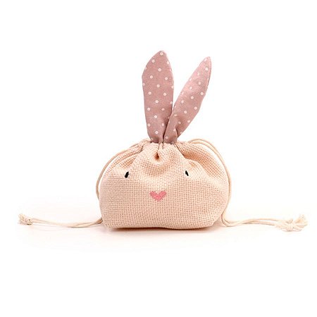 Saquinho Coelho com Rosto e Orelhas - Rosa - 25x19cm - 1 unidade - Cromus - Rizzo