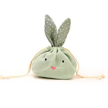 Saquinho Coelho com Rosto e Orelhas - Verde Água - 25x19cm - 1 unidade - Cromus - Rizzo