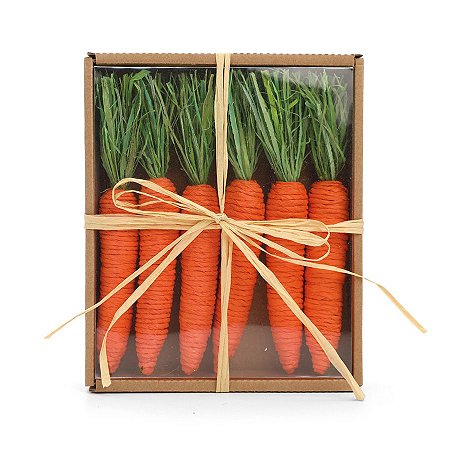 Cenouras Decorativas - 20cm - 6 unidades - Cromus - Rizzo