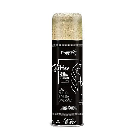 Spray de Glitter para Cabelo e Corpo Ouro - 1 unidade - Festa Show - Rizzo