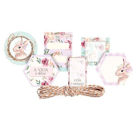 Kit Fechamento para Presentes - Coelha Serena - 13 unidades - Cromus - Rizzo