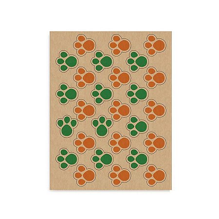 Cartela Adesiva - Pegadas de Coelho - 2 Cartelas com 27 Etiquetas Cada - Cromus - Rizzo