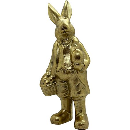 Coelho de Palitó Decorativo Dourado  - 1 unidade - Cromus - Rizzo