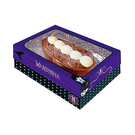 Caixa Ovo 3 em 1 com Visor P - Wandinha - 1 unidade - Festcolor - Rizzo