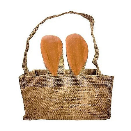 Sacola de Juta Pascoa com Orelha 16x13 - Laranja  - 1 unidade - Rizzo